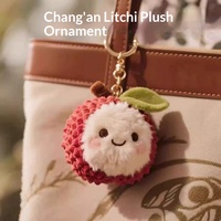 Porte-clés en peluche mignon Changan Lychee Fruit, jouets en peluche doux, mini-peluches, pendentif de sac, jouet porte-clés pour enfants et filles