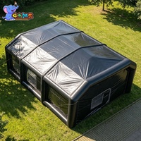 Tente Hôtelière Gonflable Grande en PVC Noir avec Structure Pneumatique pour Réceptions VIP, Traiteur et Événements Commerciaux en Extérieur