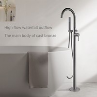 Robinet de Douche Mural Chromé en Laiton avec Mitigeur et Douchette à Main pour Baignoire et Lavabo, Fourniture d'Usine, Finition Dorée