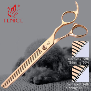 Rose gold 6.5 ''7 inch dog cat grooming thinning scissors Kit pet grooming scissors - Product Image 4