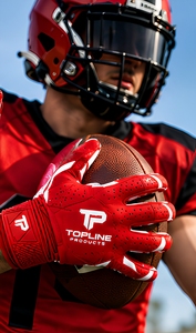 Gants de football américain sublimés personnalisés avec couleurs et logo d'équipe personnalisés - Product Image 2