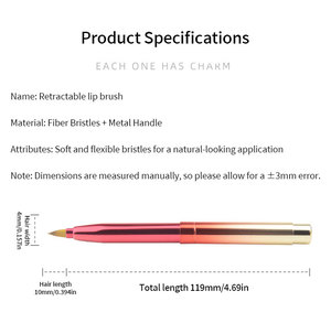Mẫu Có Sẵn Chuyên Nghiệp Trang Điểm Bàn Chải Xách Tay Có Thể Thu Vào Môi Bàn Chải Với Hiệu Ứng Gradient Nhiều Màu Sắc Tổng Hợp Tóc - Product Image 5