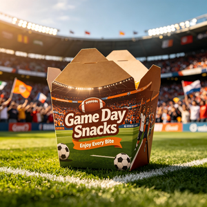 Contenitore per Popcorn e Snack 2026 per Partite di Calcio, Monouso, per Alimenti, Anti-olio, Personalizzabile in Fabbrica, da Asporto con Logo - Product Image 1