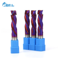 Fresa de compresión de carburo sólido BFL de 3 filos para corte ascendente y descendente, broca de compresión Blu Nano, brocas de fresado CNC con recubrimiento azul