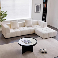 Canapé d'angle compact une place, minimaliste, résistant aux taches, avec housse amovible, livré enroulé dans une boîte pour petit appartement