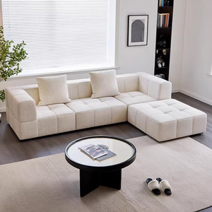 <span class=keywords><strong>Canapé</strong></span> d'angle compact une place, minimaliste, résistant aux taches, avec housse amovible, livré enroulé dans une boîte pour petit appartement - Product Image 1