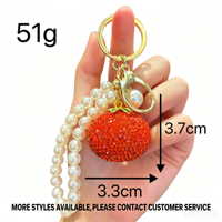 NIEUWE simulatie fruitklei strass pompoen sleutelhanger mode minimalistische kleine accessoire elegante tas charme voor dames handtas