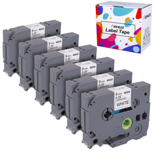 Ruban adhésif compatible TZe-221 TZ-221 TZe221 <span class=keywords><strong>TZ221</strong></span> noir sur blanc 9 mm x 8 m pour imprimante Brother P Touch - Product Image 4