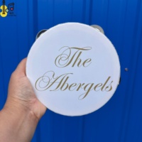 Tambourin miniature en gros de 4 pouces, instrument de musique personnalisé, tambourin de mariage en bois, prix du tambourin de mariage
