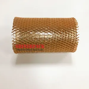 Wholesales Protective Hex Wrap Sleeve Cushioning Filling Buffer Packaging Roll Black White Brown Kraft Wrap Honeycomb Paper
