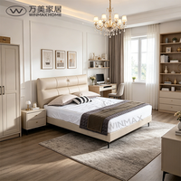 Canapé-lit moderne de luxe en cuir, taille King Size, rembourré, intelligent, multifonctionnel, en bois, avec fonction massage et réglable, taille Queen