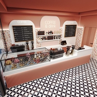 Comptoir de présentation moderne pour bar à jus, meubles pour magasin de smoothies et de jus, design de magasin de jus frais