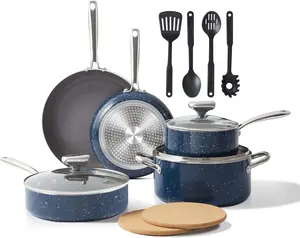 Penjualan laris panci penggorengan peralatan dapur aluminium Pres dan panci saus Set peralatan masak anti lengket dan panci Set