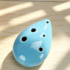 Ocarina en porcelaine émaillée unie à 6 trous, forme goutte d'eau, instrument de musique portable pour l'enseignement, vente en gros - Product Image 5