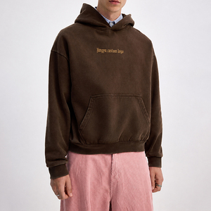Sudadera con Capucha de Diseño Nuevo 2026, con Estampado Bordado Desgastado, Sudadera con Capucha Personalizada de Forro Polar y Algodón Orgánico - Product Image 1