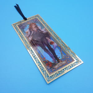 Anime Themed Metal <b>Bookmark</b> 80x45mm Gold Color UV Printing Stationery Gift - Product Image 2