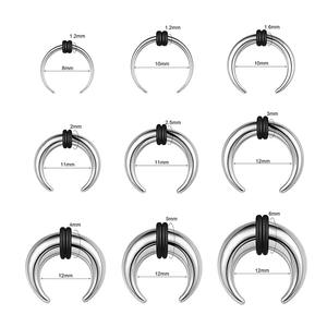 Bán Buôn C-Hình Thép Không Gỉ Trâu Sừng Bò Hình Nón Hình Sụn Đường Hầm Expander Cáng auricle Mũi Nhẫn Bông Tai - Product Image 4