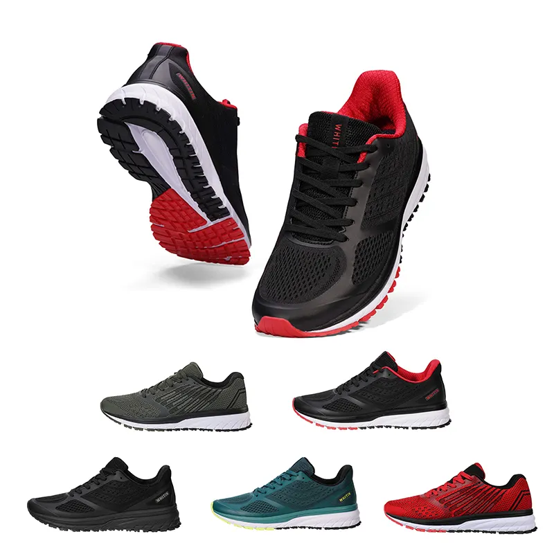 Wholesale Lace Up Men Running Sneakers Breathable Elastic Casual Mesh Fitness Training Shoes Men Walking Shoes