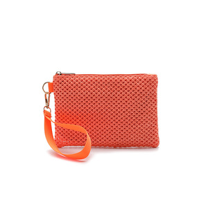 กระเป๋าฟางผู้หญิงใหม่2024ข้อมือกระเป๋าคลัทช์สีทึบซองกระเป๋าใส่ของเดินทางชายหาดสำหรับผู้หญิง - Product Image 1