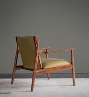 Fauteuil de détente au design nordique, mobilier scandinave pour salon, chaise longue individuelle en bois massif, fauteuil relaxant en PU pour bureau à domicile et chambre