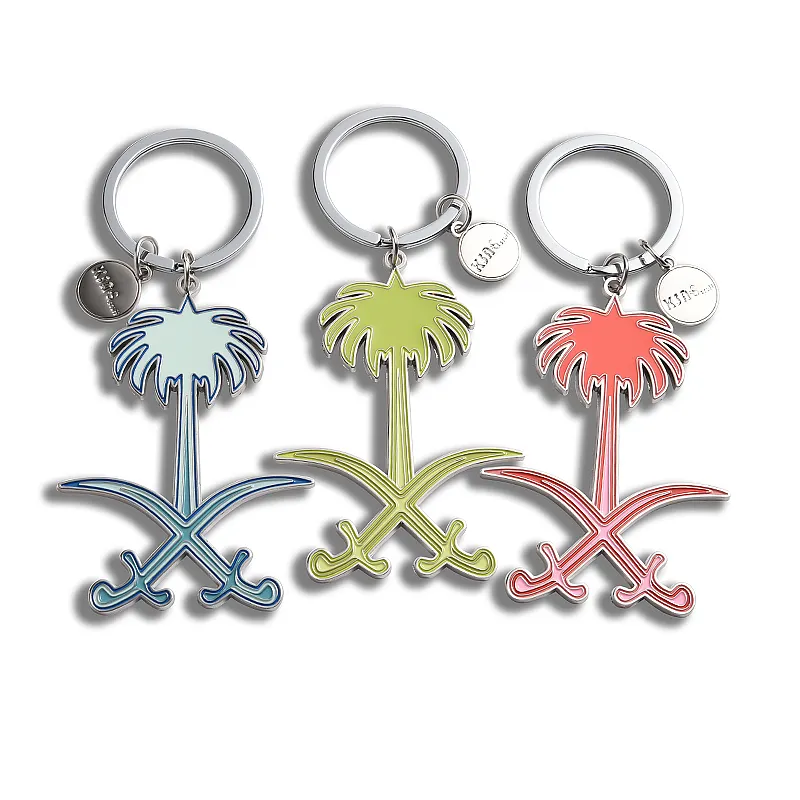 High Quality Corporate Gift Set Sublimation Blanks key ring Key Chain Custom Logo Enamel keychain