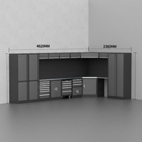 Système de rangement modulaire industriel sur mesure OEM, armoire à outils pour garage et atelier avec établi amovible