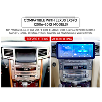 Reproductor de DVD para Auto con Android, Precio de Fábrica, Radio Estéreo para Auto de 12.3 Pulgadas, GPS, Carplay Inalámbrico para Lexus LX570 2005-2011