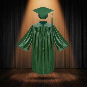 CASALIA-uniforme personalizado brillante para adultos, bata con estola, gorro de graduación y borla, negro, verde, plata, Rojo - Product Image 2