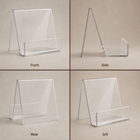 Support de présentation de livres en acrylique transparent poli sur mesure avec garde-corps avant pour librairie, présentoir de lecture de bureau