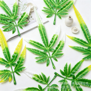 Artificial Maple <b>Leaves</b> Plastic Greenery 10cm-30cm High Simulation <b>Decorative</b> <b>Wall</b> Vines Bouquet Random Color Mix - Product Image 1