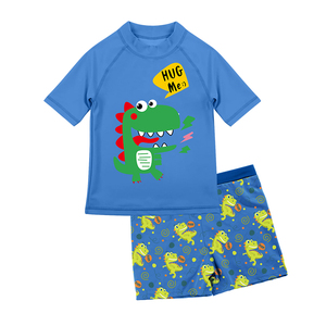 Custom Children's Boys' &amp; <strong>Toddler</strong> 2-Piece Short Sleeve Rash Guard And Swim Trunk Kids Boys UPF 50+ Quick-Dry Swimsuit <strong>Rashguard</strong> - Product Image 5