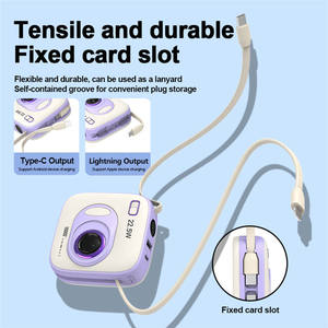 Portable Mini Power Bank 10000mAh with Fast-<b>Charging</b> Dual Built-in <b>Cables</b> LED Display - Product Image 4