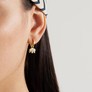 Elegant <b>Elephant</b> Rhinestone Drop Earrings Stainless Steel <b>Gift</b> Jewelry Fashion Animal Shape Earrings - Product Image 1