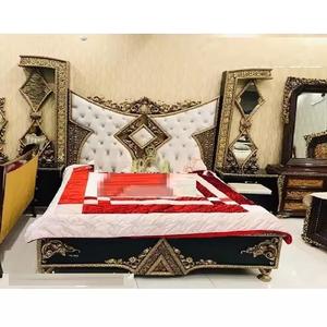 Exquisite Heavy Carved Teak Wood King Queen <b>Bed</b> Modern Bedroom Furniture For Home Top Selling <b>Bed</b> With Side Tables - Product Image 1