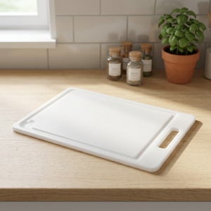 Tagliere in Plastica Polietilene 34,5x24,5cm Antibatterico Ecologico Lavabile in Lavastoviglie Uso Professionale con Manico Multiuso - Product Image 2