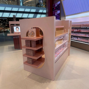 Vitrine de présentation de cosmétiques en bois, comptoir personnalisé pour produits de soin de la peau, présentoir de produits, vente directe d'usine - Product Image 4