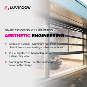Portes <span class=keywords><strong>de</strong></span> <span class=keywords><strong>garage</strong></span> en verre à deux volets <span class=keywords><strong>de</strong></span> conception minimaliste <span class=keywords><strong>de</strong></span> haute sécurité polymère <span class=keywords><strong>d</strong></span>'alliage <span class=keywords><strong>d</strong></span>'aluminium fini insonorisé pour l'<span class=keywords><strong>entrée</strong></span> <span class=keywords><strong>de</strong></span> villa <span class=keywords><strong>de</strong></span> luxe - Product Image 2