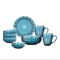 HXGLASS Fournisseur Supermarché Tasse en Verre Vert Foncé pour Petit-Déjeuner 400ml Grande Tasse à Eau et à Thé avec Poignée Lot de 2 Boîte Cadeau