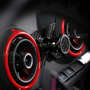 ที่วางโทรศัพท์ในรถยนต์สำหรับ Audi A3 S3 8V คาร์บอนไฟเบอร์แท้ ติดตั้งช่องแอร์ พร้อมขายึด GPS หมุนได้ 360 องศา รองรับมือถือ - Product Image 2