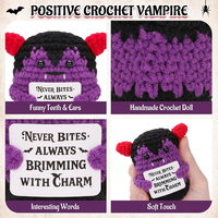 Halloween Énergie Positive Vampire Fantôme Poupées Mignon Crochet Poche En Peluche Tricoté Figurines Tissées À La Main Maison Jouets De Noël