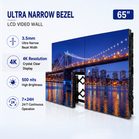 Mur vidéo LCD 65 pouces avec panneau IPS à cadre ultra-fin de 3,5 mm, écran d'affichage 4K UHD 700 Nits, point d'accès Wi-Fi pour centre commercial