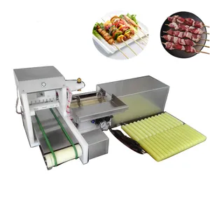 Atacado de aço inoxidável automático para churrasco, espeto de carne para churrasco, máquina de manjedoura de cetim