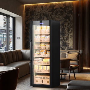 Réfrigérateur à vin et cigares en bois de cèdre à porte unique avec compresseur et étagères réglables pour bar à domicile et usage hôtelier - Product Image 5