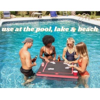 Piscine Plage Partie Flotteur Jeu Plateau Rouge Noir Flottant Mah Jongg Tapis Conseil Tuile Jeux Table