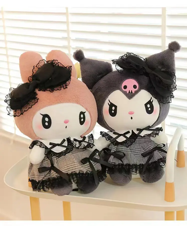 Wholesale Dark Gothic My Melody Stuffed Plush Toys Kids Sleeping Dark Kuromi Doll