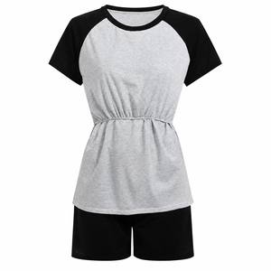 Pigiama Premaman Estivo da Donna in Modal: T-shirt e Pantaloncini per Allattamento - Collezione Hot Sale - Product Image 4
