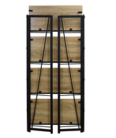 Étagère moderne, échelle, bibliothèque, rangement, étagère à 4 niveaux, aspect industriel, mobilier de salon, chambre à coucher, meuble mobile et pliable