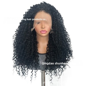 Peluca de <span class=keywords><strong>Cabello</strong></span> Sintético Negro con Encaje Frontal, Rizado <span class=keywords><strong>Corto</strong></span>, Estilo Afro Kinky, Alta Simulación Natural, para Comercio Exterior - Product Image 5