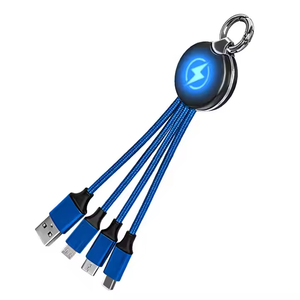 OEM 3-in-1 Micro USB/USB A/USB C gevlochten nylon kabel met 3A snelladen voor iOS mobiele telefoons & powerbanks promotiegeschenk - Product Image 2