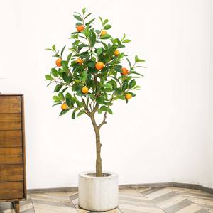 ต้นส้มประดิษฐ์พร้อมผลไม้รสเปรี้ยวสำหรับตกแต่งในร่มสำนักงานกลางแจ้งสวนจำลองต้นส้มเขียวหวาน4FT ปลูกบอนไซ - Product Image 3